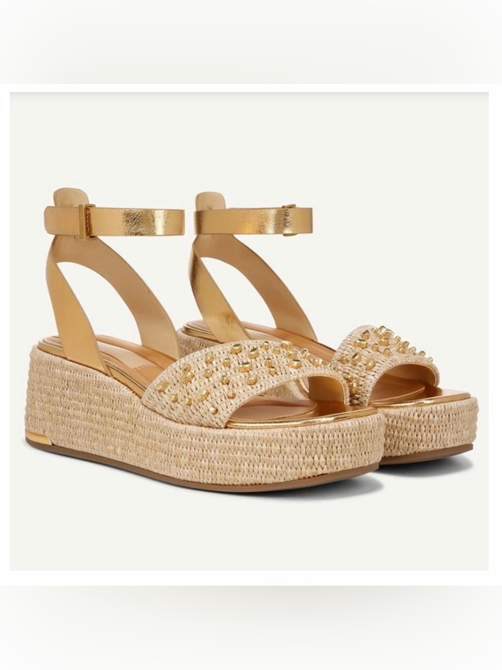 Franco Sarto Terry 3 Ankle Strap Platform Sandals 🆕